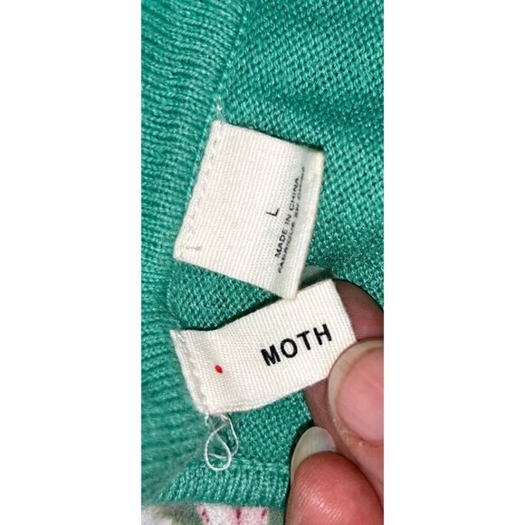 Anthropologie MOTH Tunic Top Green A-Line Off the Shoulder Size Large - Picture 5 of 11